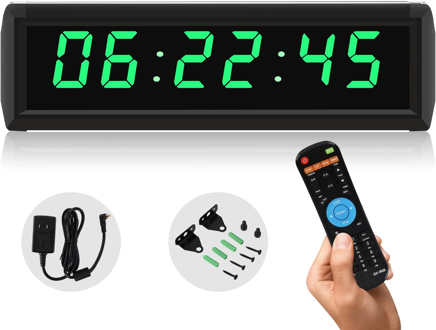 YZ ジムタイマー、スタート/ストップボタン付きジムクロック、ワーク